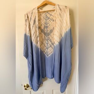 Vintage Havana Blue and Cream Tie-Dye Kimono